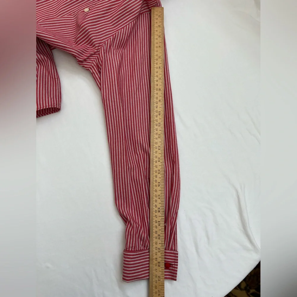 Talbots Women's Blouse Striped Buttons Shirt Top Size 12 French Cuffs Links LS - Picture 13 of 16